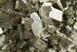 Gleaming Cubic Pyrite Cluster with Quartz & Fluorapatite - Peru #329326-1